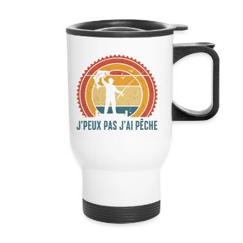 J'ai Pêche Retro Crépuscule - Thermobecher mit Tragegriff - Weiß - Vorne