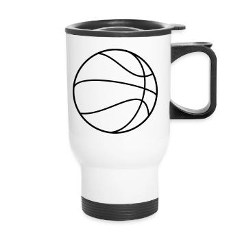 Basketball - Thermobecher mit Tragegriff - Weiß - Vorne