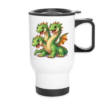 Three-Headed Dragon - Thermal mug with handle - white - Front