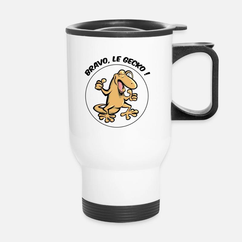 Bravo, le gecko ! - Tasse isotherme avec poignée - blanc