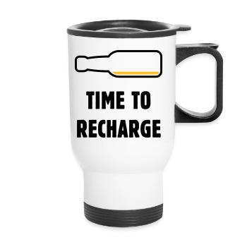 Temps de recharger (Bière / Bière / Pourriture 2C) - Tasse isotherme avec poignée - blanc - Devant