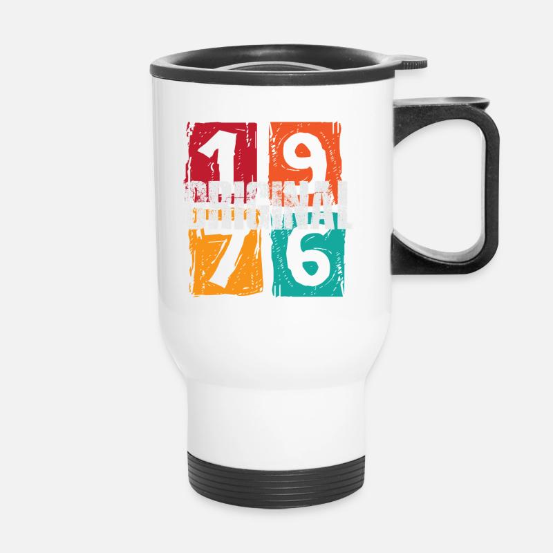 Vintage 1976 - Thermobecher mit Tragegriff - Weiß