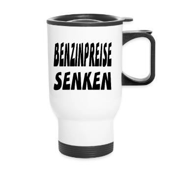 Benzin - Thermobecher mit Tragegriff - Weiß - Vorne
