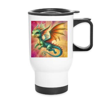 dragon - Thermal mug with handle - white - Front