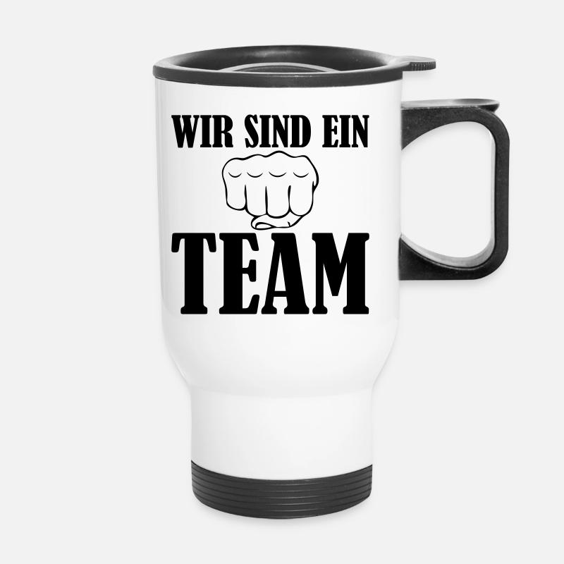 Wir sind ein Team - Thermobecher mit Tragegriff - Weiß