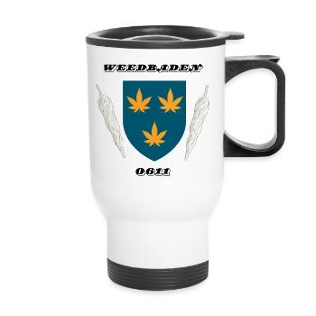 Weedbaden 0611 – Wiesbaden Cannabis Wappen Design - Thermal mug with handle - white - Front
