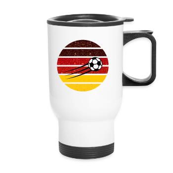 Football Circle Germany Retro Gradient - Thermal mug with handle - white - Front