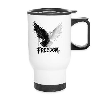 Dualité de la liberté - Tasse isotherme avec poignée - blanc - Devant