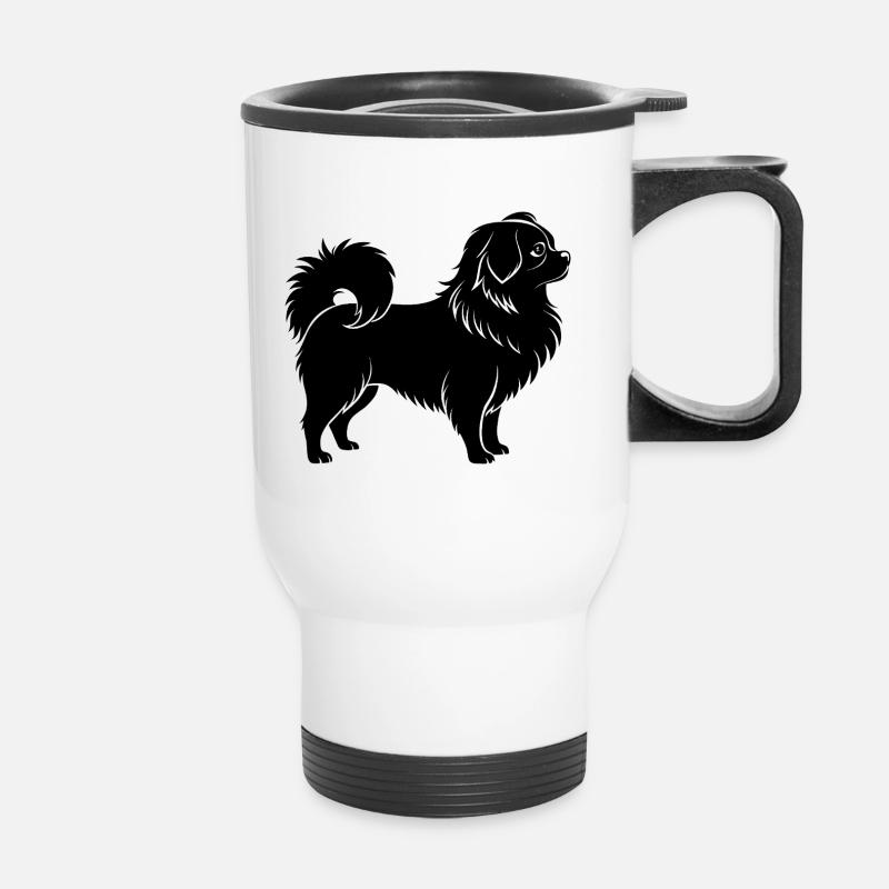 Pekingese - Thermal mug with handle - white