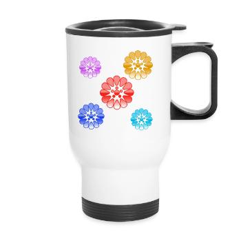 Flowers - Thermal mug with handle - white - Front