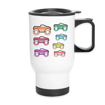 Automobiles - Tasse isotherme avec poignée - blanc - Devant