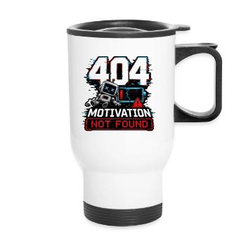 404 Motivation Not Found Robot - Thermal mug with handle - white - Front