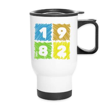 44. Écussons Farbige du Geburtstag depuis 07/1982 - Tasse isotherme avec poignée - blanc - Devant