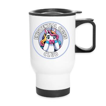 Don du Club de la Licorne des Crises Existentielles - Tasse isotherme avec poignée - blanc - Devant