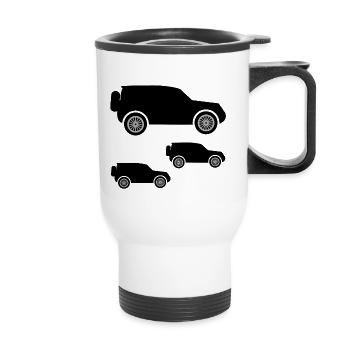 Automobiles - Tasse isotherme avec poignée - blanc - Devant