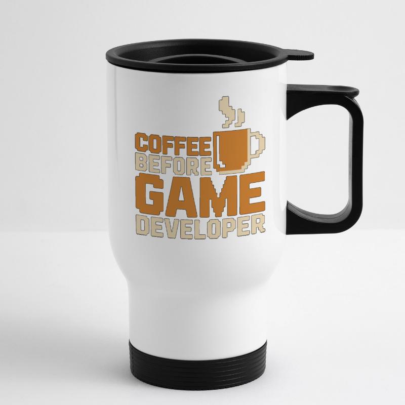 Game Developer Coffee Game Programmer Coffee Lover Thermobecher mit Tragegriff