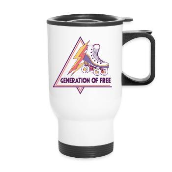 Generation of Freedom SkateLogo - Thermal mug with handle - white - Front