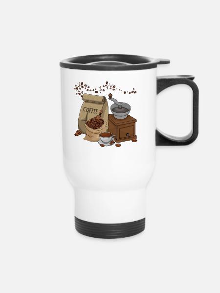 Kaffee - Thermobecher mit Tragegriff - Weiß
