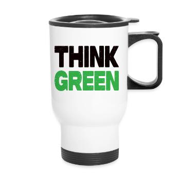 Think Green - Thermobecher mit Tragegriff - Weiß - Vorne