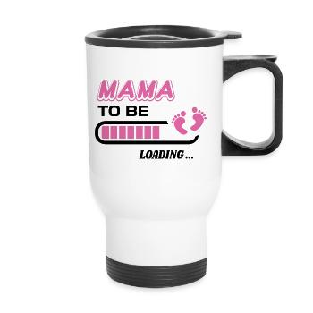 future maman. Patienter cadeau naissance - Tasse isotherme avec poignée - blanc - Devant