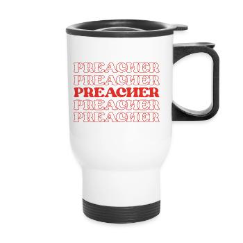Prediger Pfarrer Geistlicher Pfarrer Priester - Thermobecher mit Tragegriff - Weiß - Vorne