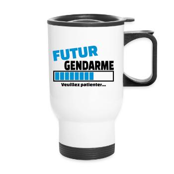 futur gendarme - Tasse isotherme avec poignée - blanc - Devant