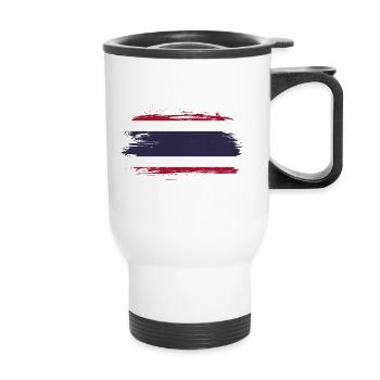 Drapeau de la Thaïlande - Tasse isotherme avec poignée - blanc - Devant