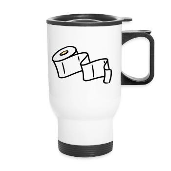 Toilet paper papier papier toilette - Tasse isotherme avec poignée - blanc - Devant