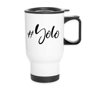 #Yolo - youth word - Thermal mug with handle - white - Front