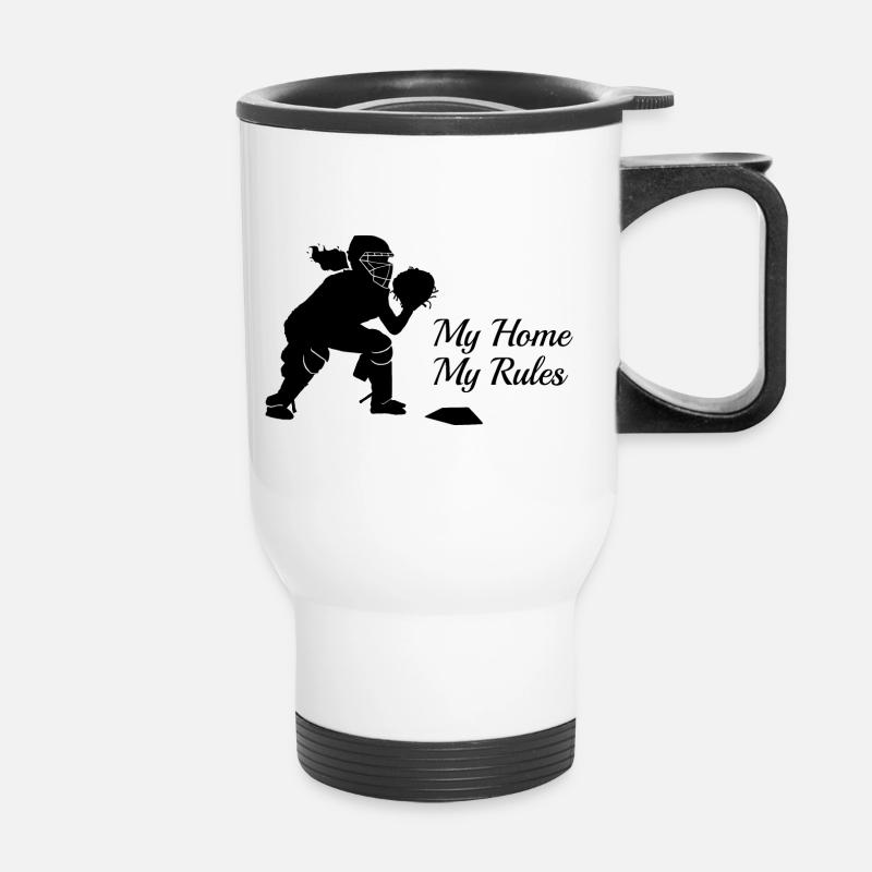 My Home, My Rules - Thermal mug with handle - white