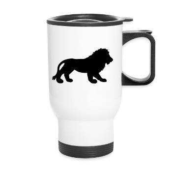 lion - Thermal mug with handle - white - Front