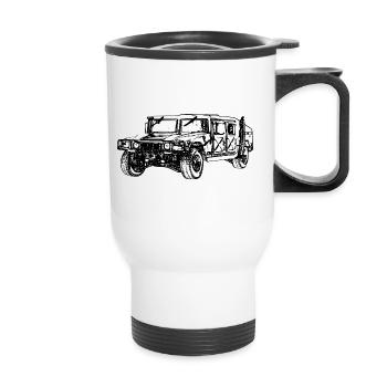 Hummer Humvee - Thermal mug with handle - white - Front