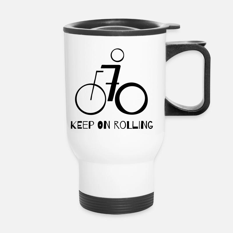 Alles Gute zum 70. Geburtstag - Radfahrer! - Thermobecher mit Tragegriff - Weiß