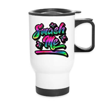 Smash Me | Jugendwort 2022 - Thermal mug with handle - white - Front