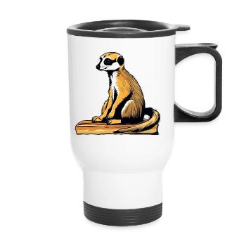 Suricate mignon - Tasse isotherme avec poignée - blanc - Devant