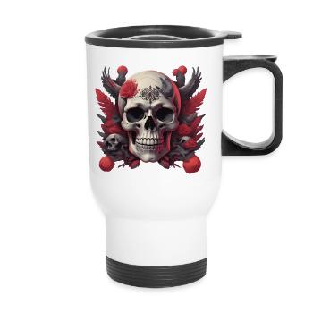 Totenkopf - Thermobecher mit Tragegriff - Weiß - Vorne