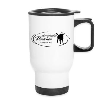 simply österreichischer pinscher - Thermobecher mit Tragegriff - Weiß - Vorne