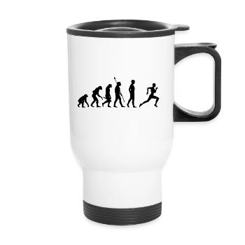 Running Evolution - Running Sprinting Marathon - Thermal mug with handle - white - Front