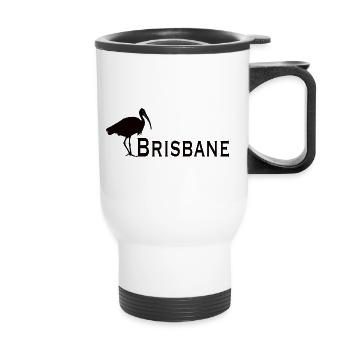 Bin Chicken Brisbane - Thermal mug with handle - white - Front