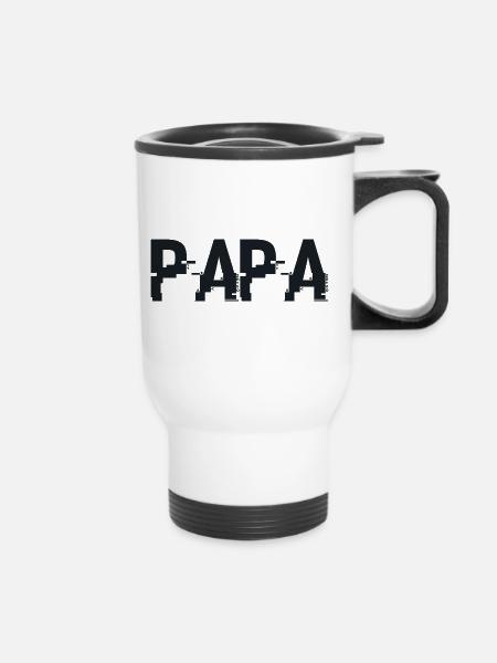 Papa-Geschenk - Der beste Papa - Thermobecher mit Tragegriff - Weiß