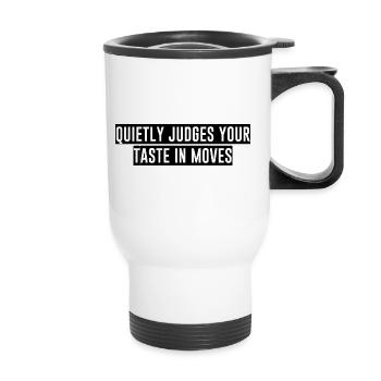 Quietly Judges Your Taste In Movies 4 - Thermobecher mit Tragegriff - Weiß - Vorne