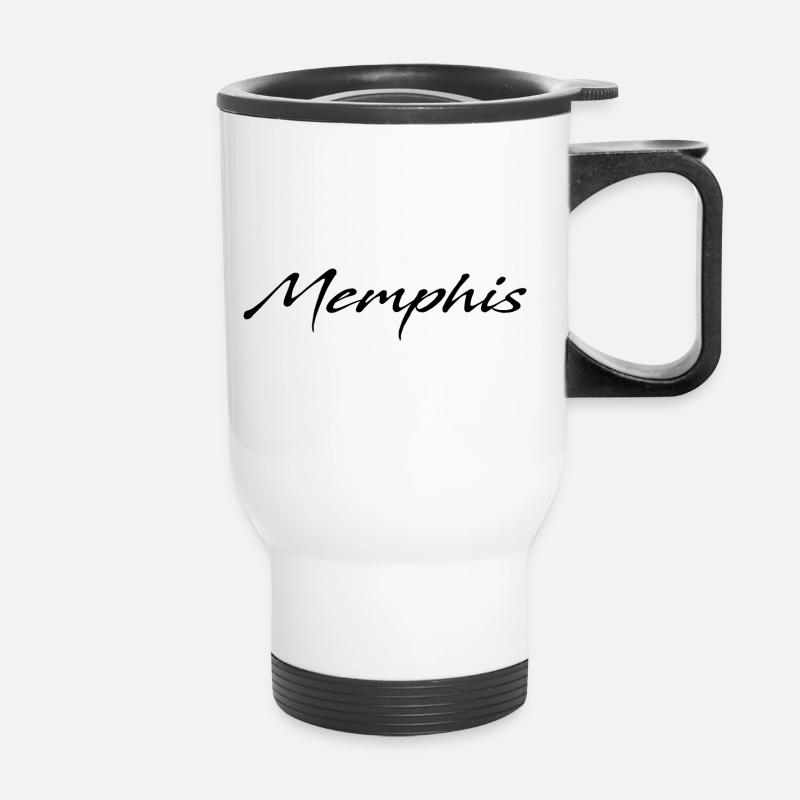 Memphis - Thermal mug with handle - white