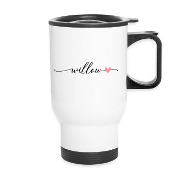 Saule Nom Prénom Calligraphie Script - Tasse isotherme avec poignée - blanc - Devant