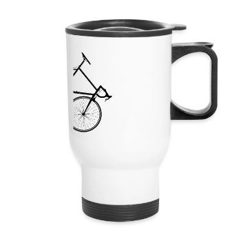 Vélo de course Side Design - Tasse isotherme avec poignée - blanc - Devant
