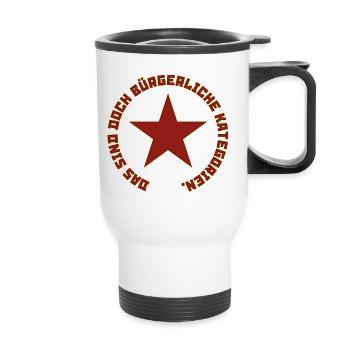 « Ce sont des catégories bourgeoises. » - Tasse isotherme avec poignée - blanc - Devant
