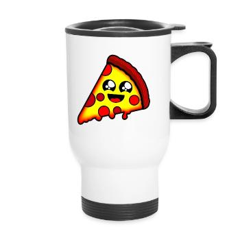 Kawaii Pizza - Tasse isotherme avec poignée - blanc - Devant