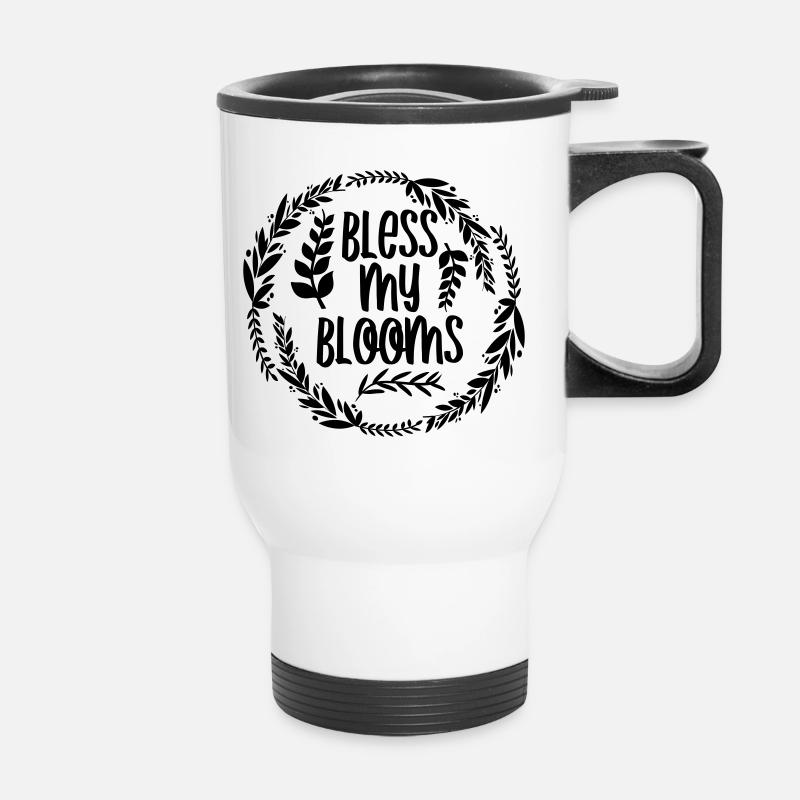 Bless My Blooms - Thermal mug with handle - white