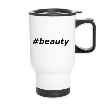 #beauty - Thermal mug with handle - white - Front