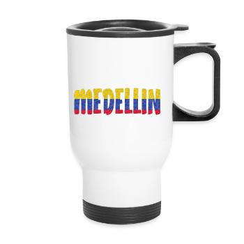 Medellin Colombia Flag Pablo - Thermal mug with handle - white - Front