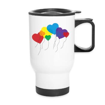 balloon hearts rainbow - Tasse isotherme avec poignée - blanc - Devant